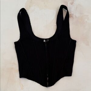 Black Women's Corset Crop Top